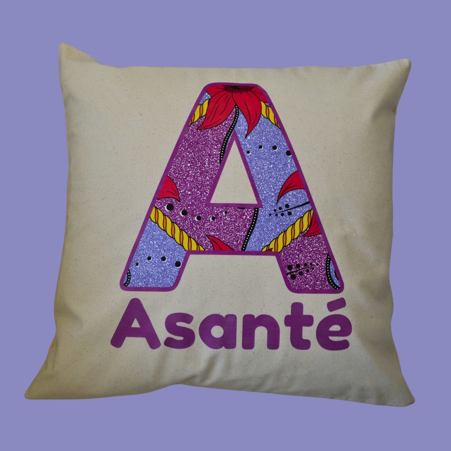 Personalised Ankara African Print Cushion - Letter Name