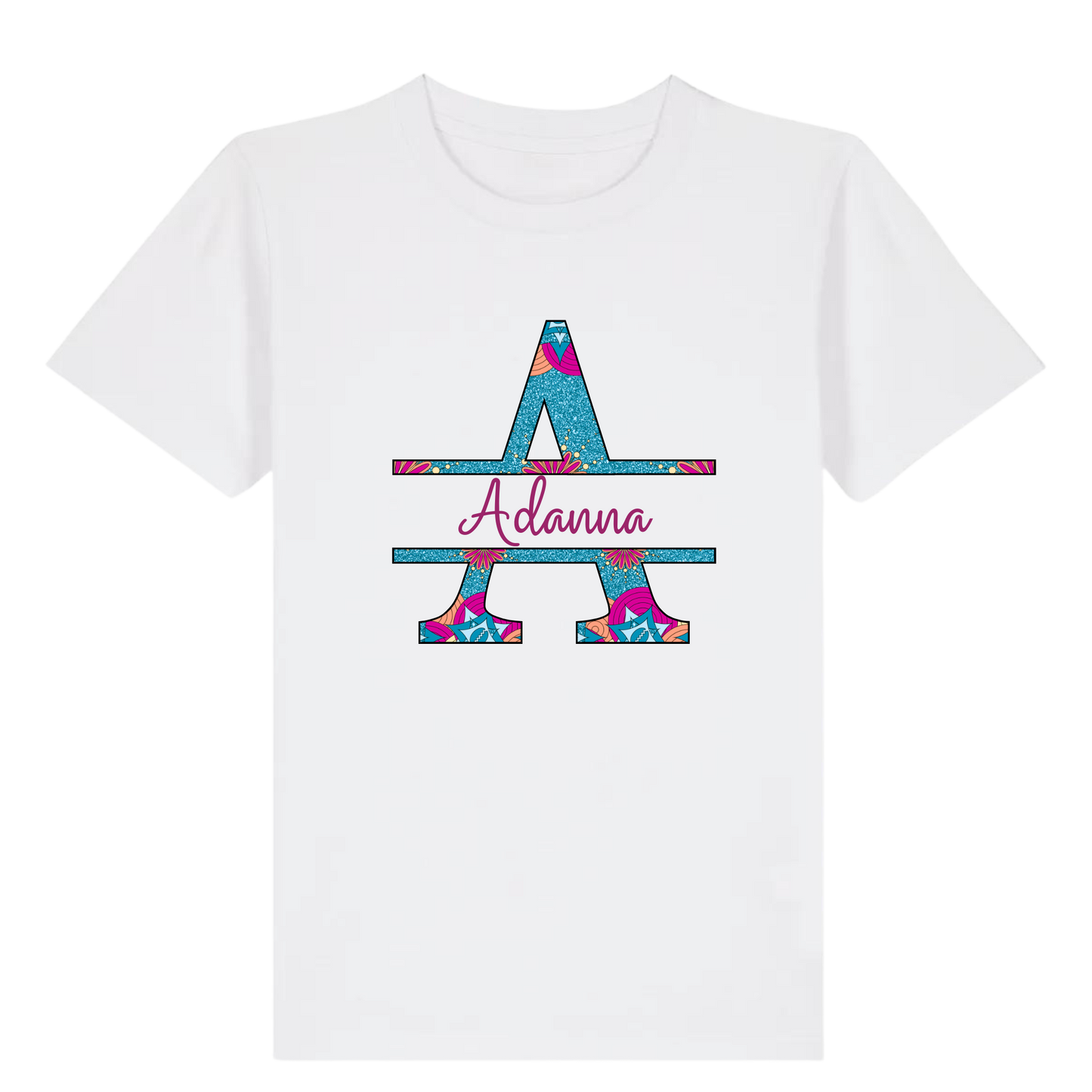 Personalised African Print Child T Shirt - Monogram Letter & Name