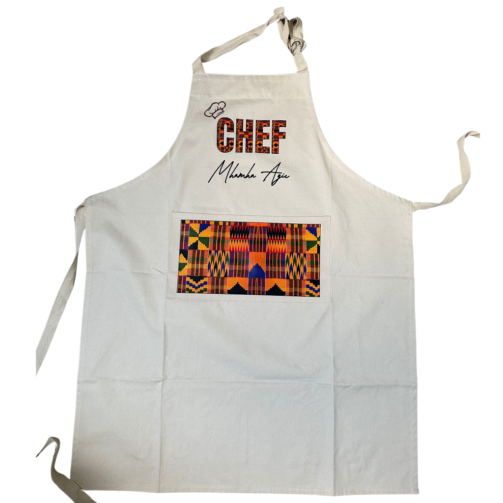 Personalised CHEF African Print Apron (Custom Name)