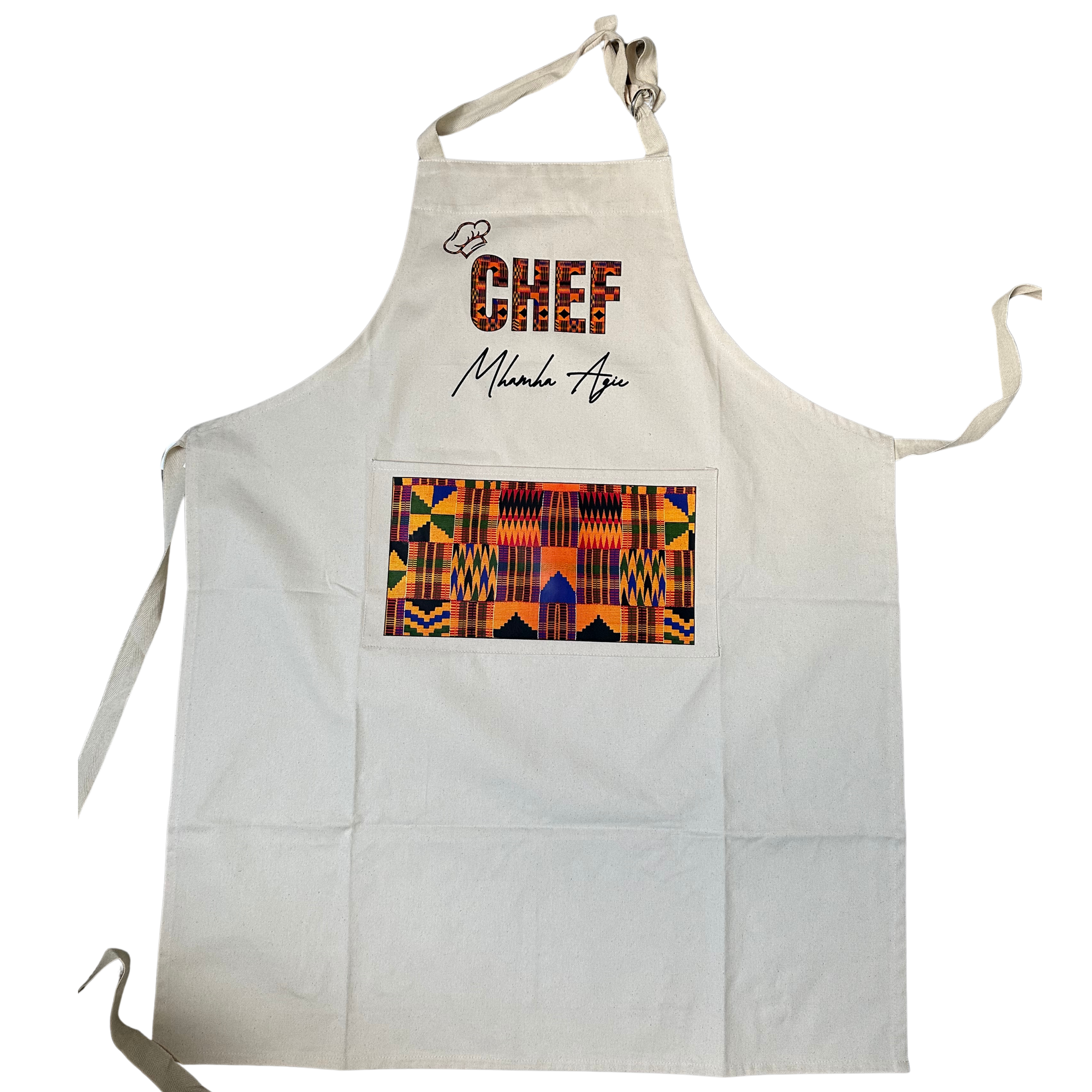 Personalised CHEF African Print Apron (Custom Name)