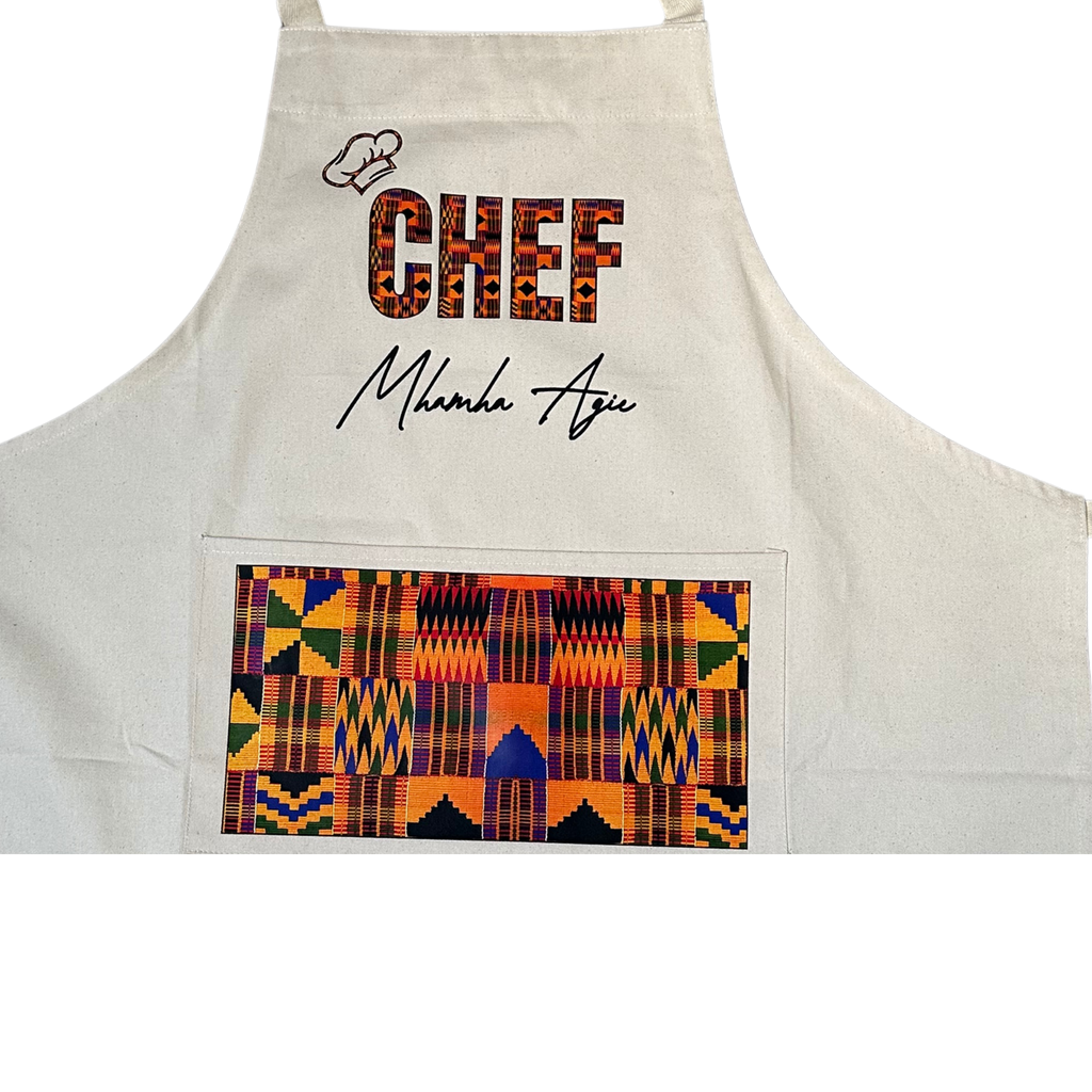 Personalised CHEF African Print Apron (Custom Name)
