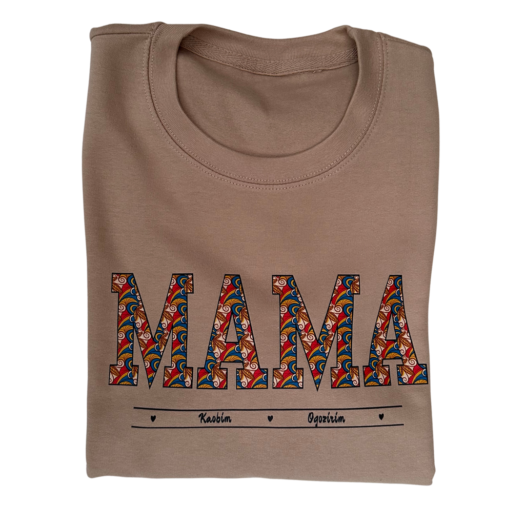 MAMA Personalised African Print (Children’s Names) Hoodie, Sweatshirt or T-Shirt