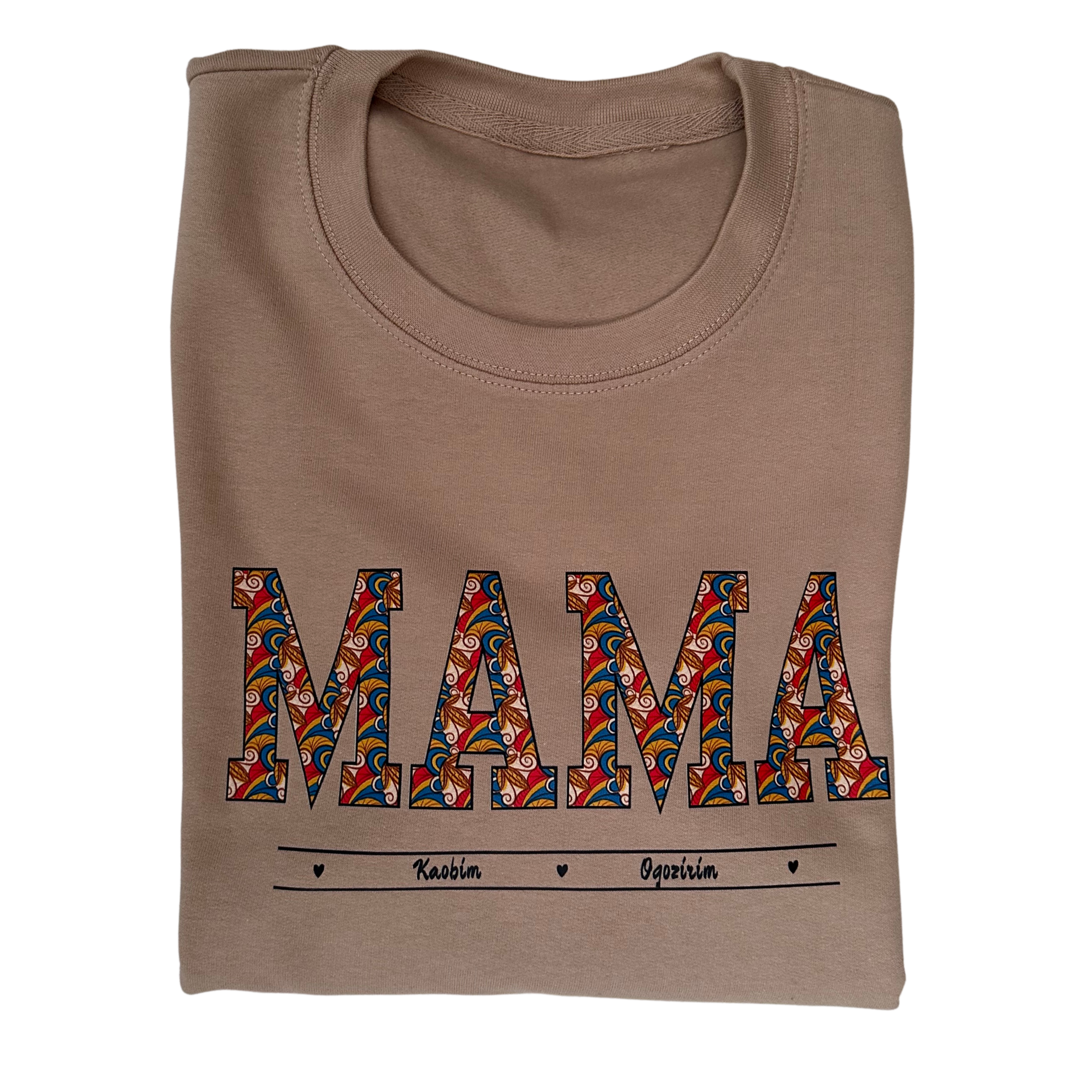 MAMA Personalised African Print (Children’s Names) Hoodie, Sweatshirt or T-Shirt