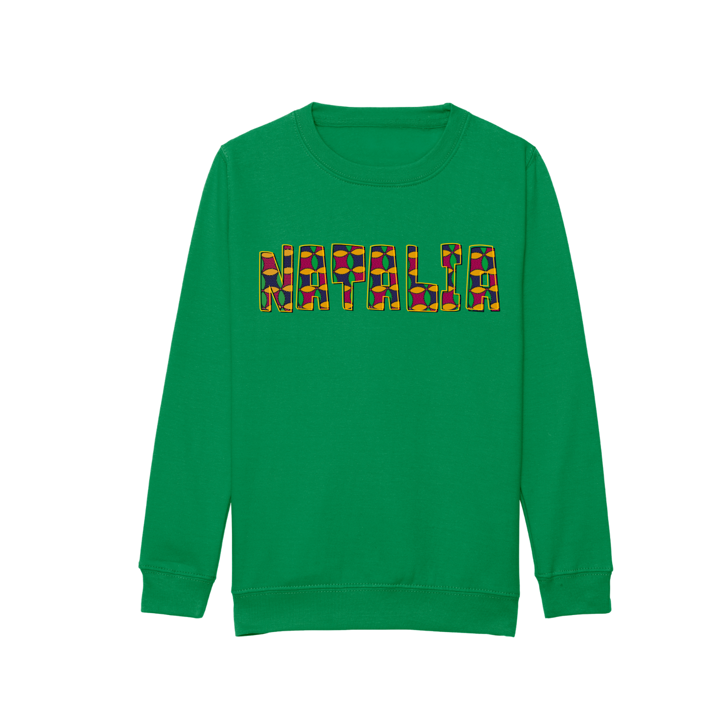 Personalised African Print Child Fun Font Sweatshirt