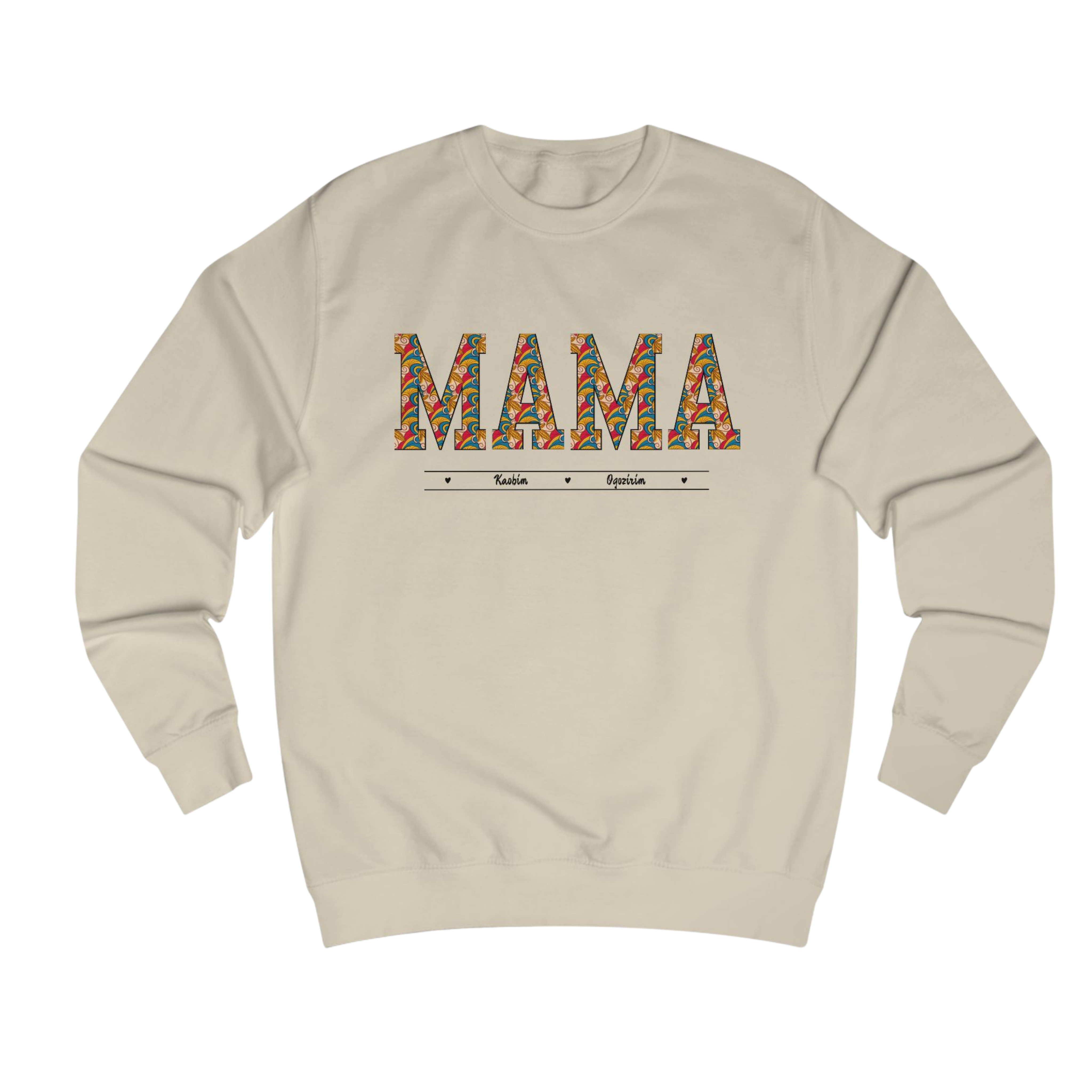 Personalised African Print MAMA Hoodie Sweatshirt T-Shirt with 