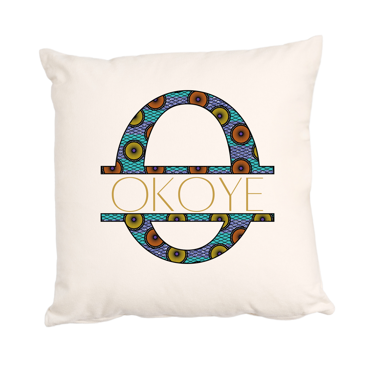 Personalised Ankara African Print Cushion - Letter Monogram & Name