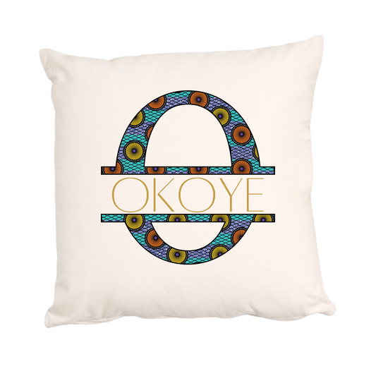 Personalised Ankara African Print Cushion - Letter Monogram & Name