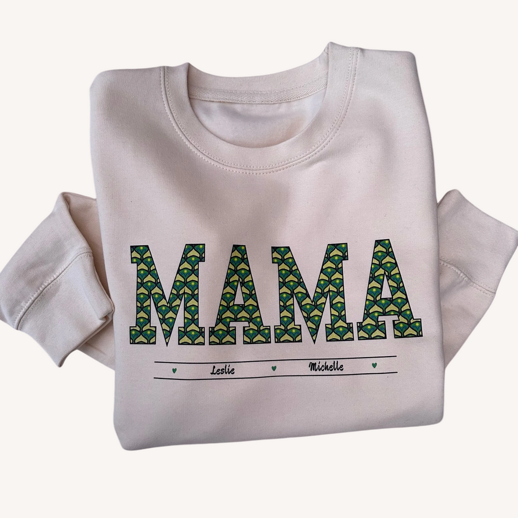 MAMA Personalised African Print (Children’s Names) Hoodie, Sweatshirt or T-Shirt